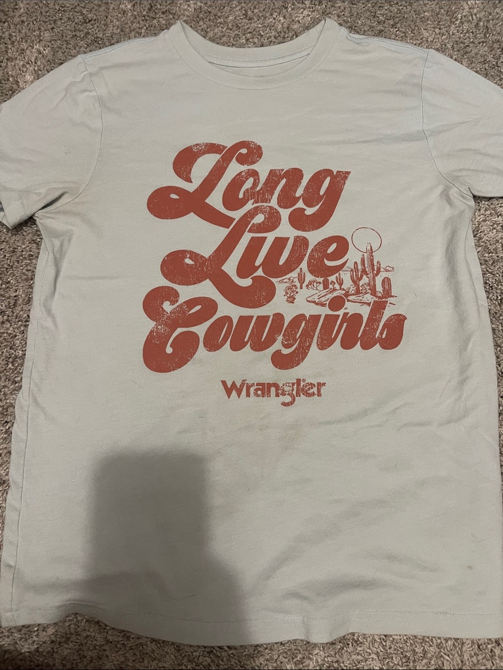 Wrangler Cream Short-Sleeve Tee with Rust Graphic